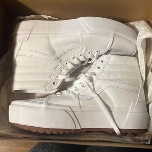 BNIB White high top vans